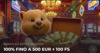 Bonus sul primo deposito 100 fino a 500 euro 100 fs