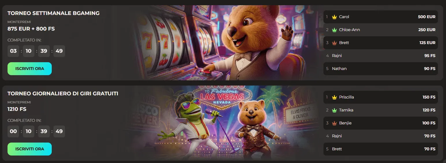Tornei Oliver Casino 1
